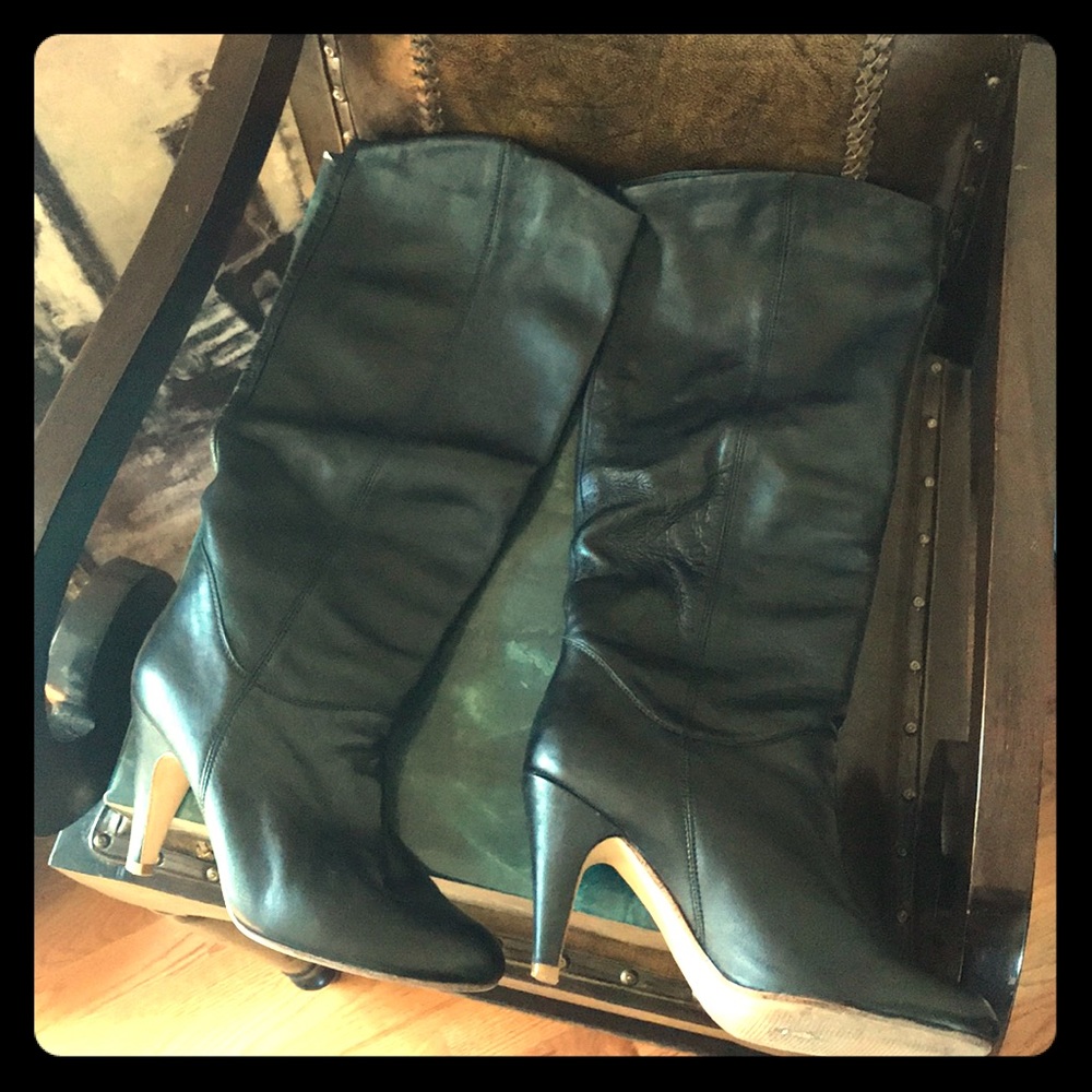 Aldo black leather high boots
